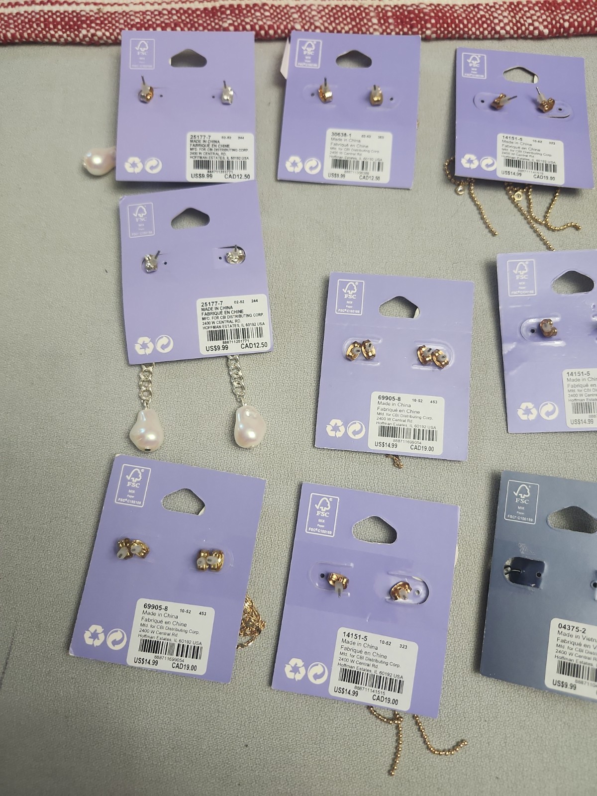 Claire’s Fashion Jewelry Pierced Earrings. Lot Of 16 Pieces…