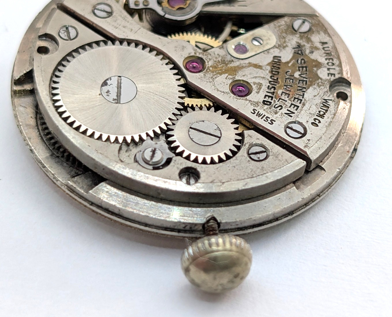 HERALD Aureole 17j WWII Military Style Field Watch 26mm Movement PARTS or REPAIR