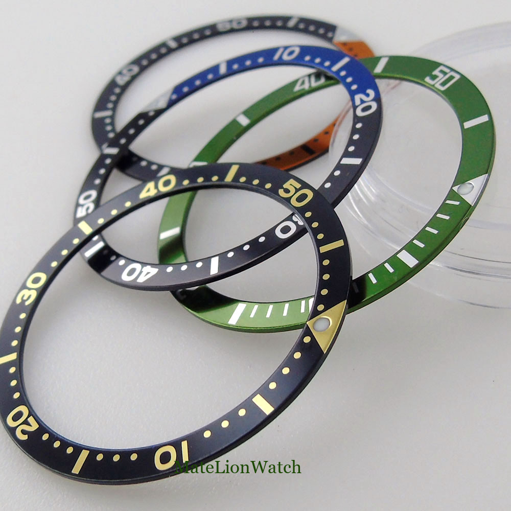 For SKX007 SKX009 38mm*31.5mm Flat Aluminum/Ceramic/Steel Watch Bezel Insert