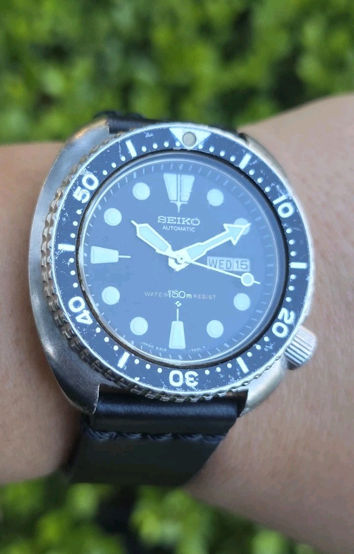 VINTAGE SEPTEMBER 1979 SEIKO 6309 7040 AUTOMATIC SUWA TURTLE DIVER WATCH