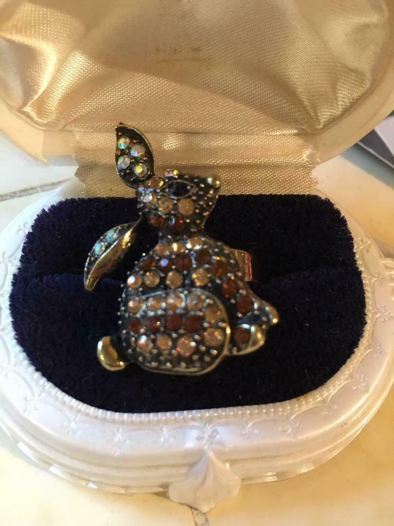 Silver or Gold Plate Rabbit Bunny Ring Size 6 1/2 in 10 Color Crystal Options
