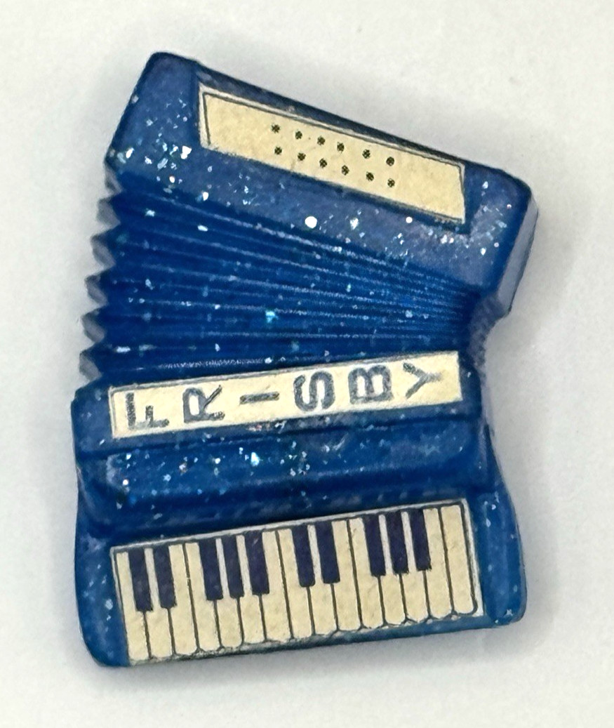 Vintage Celluloid Plastic Accordion Brooch Pins – Italy – Lot of 3