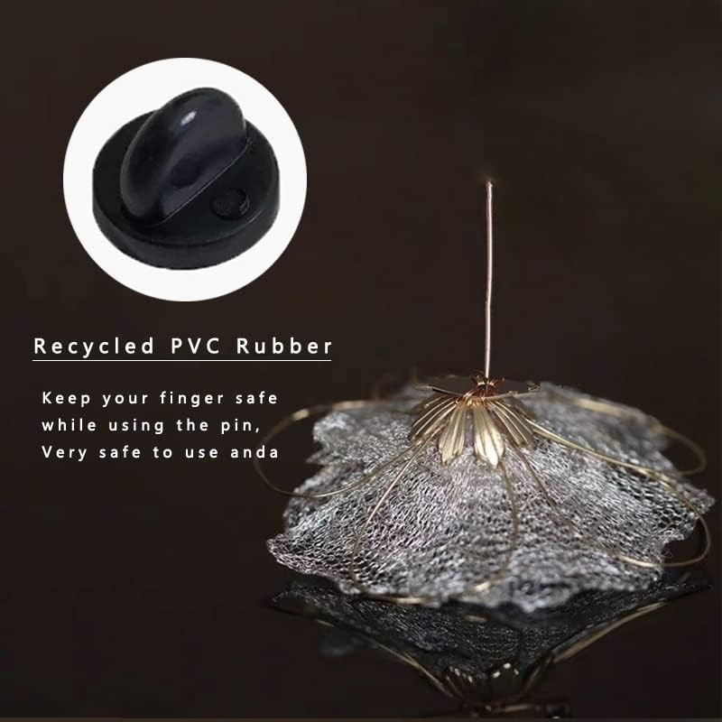 100 Pcs PVC Rubber Pin Backs Butterfly Clutch Backings Holder Tie Tacks Keepers,