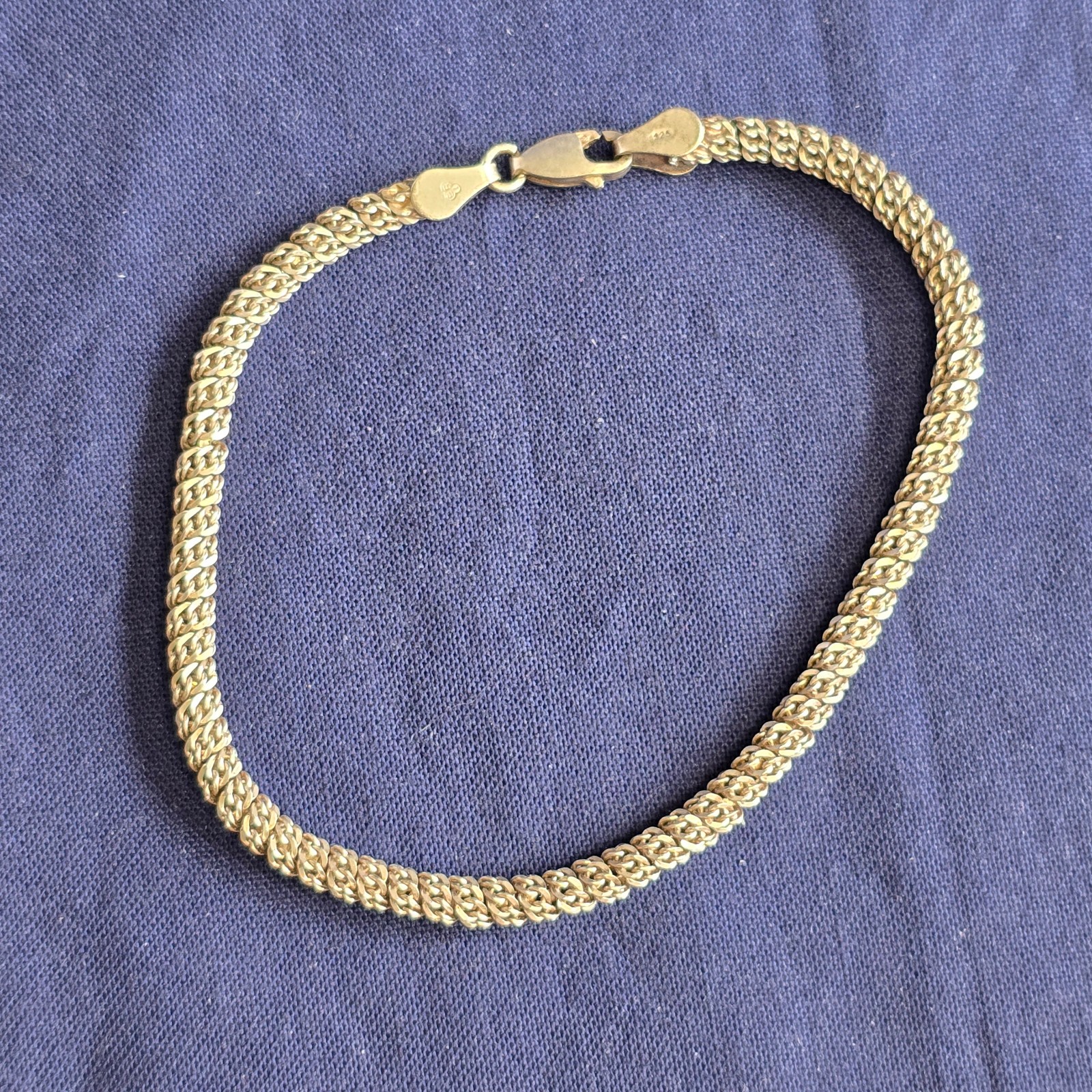 Sterling Silver Bracelet 7.71g Fine Jewelry 7.5″ Unique Chain Lobster Clasp