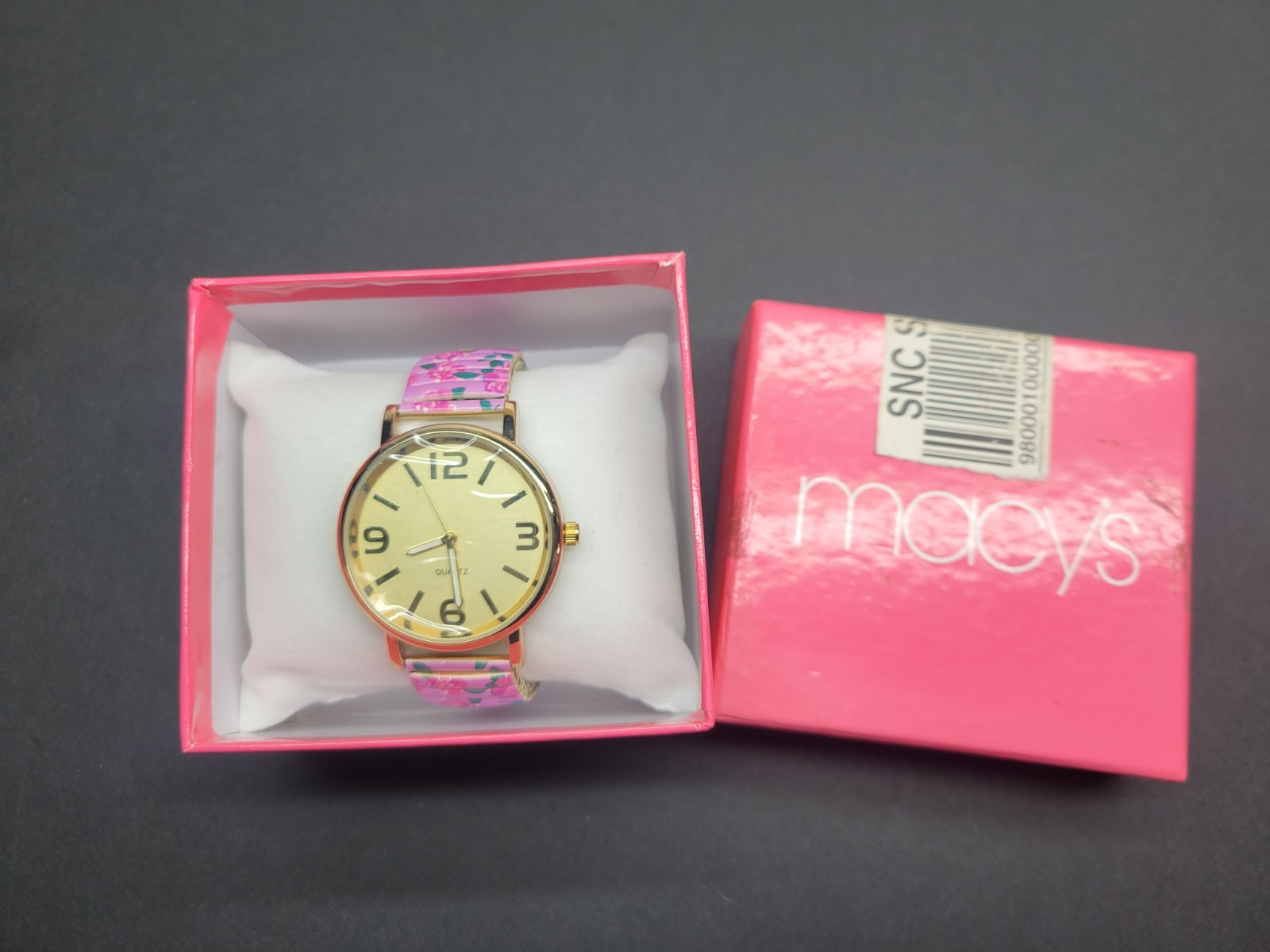 Macy’s Womens Quartz Watch Pink Rose & Gold Analog **SEE DETAILS**