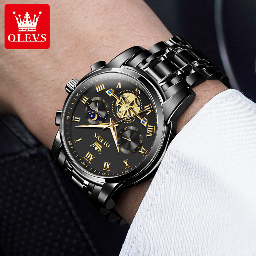 OLEVS Man’s Watch Chronograph 42mm Stainless Steel Waterproof Wristwatches