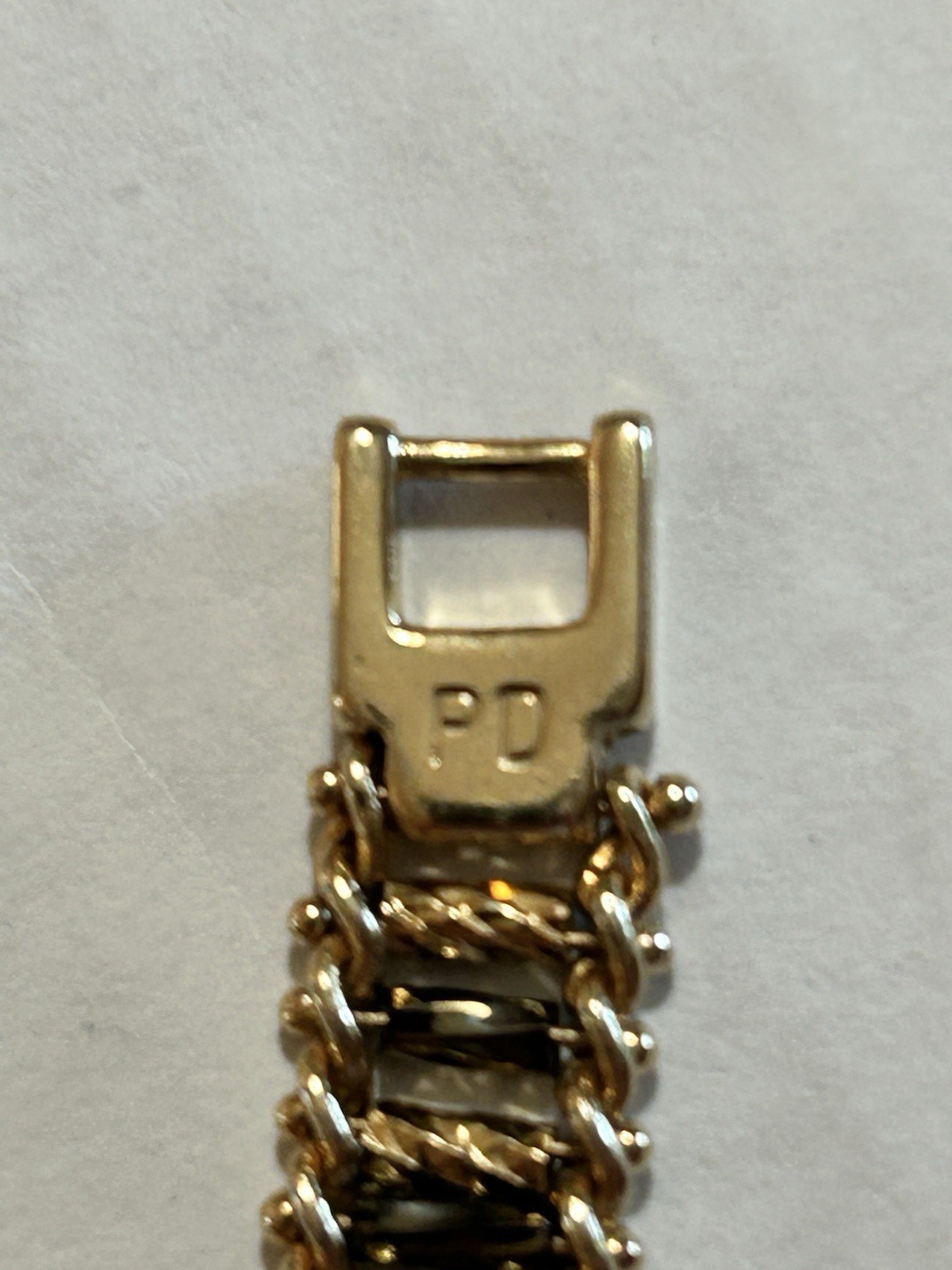 Premier Designs Gold Tone Black Faceted Link Bracelet 8” Fold Over Clasp
