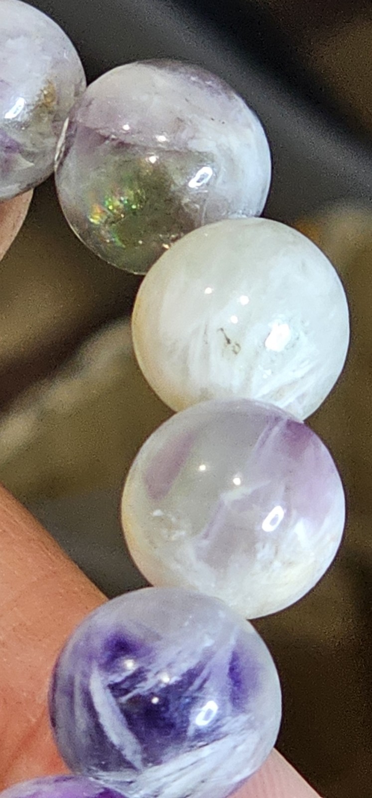 Feather Fluorite Natural Crystal Bracelet 11.8mm