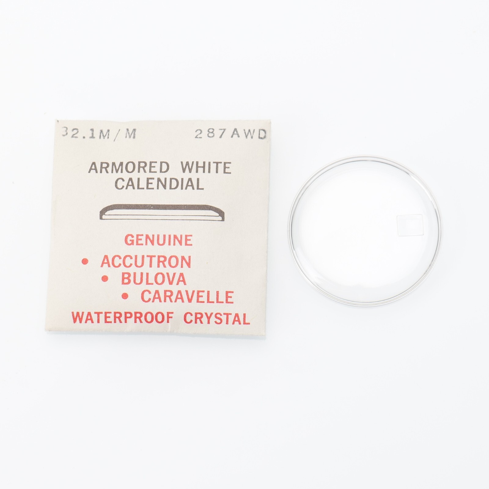 Original Genuine Bulova 287AWD Acrylic Clear Crystal 32.1mm Watch Part (C1D11)