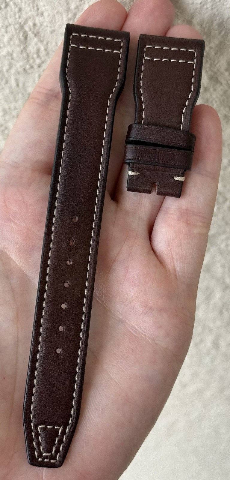 IWC 22mm x 18mm Brown Calfskin Leather Watch Strap Band A53023 Authentic OEM