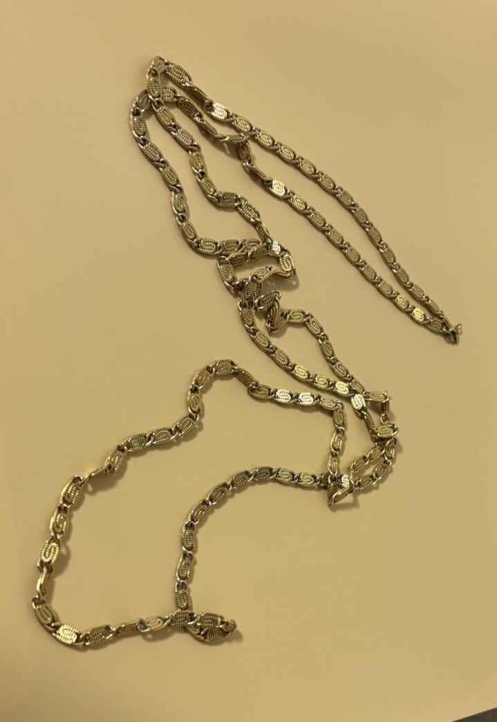 Swirl Impressive 52” Long Gold Tone Wrap Around With Clasp 1/4” Wide Necklace