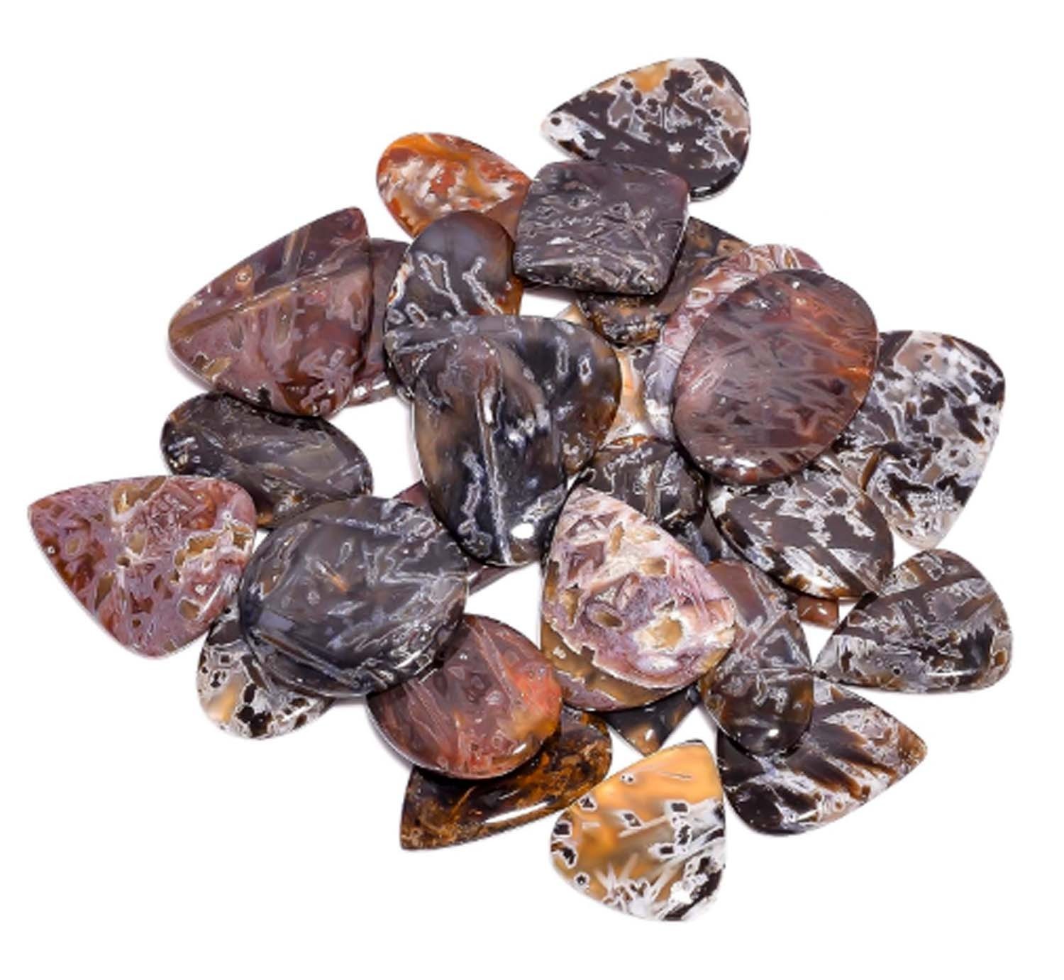 100.00 Cts Natural Turkish Stick Agate Mix Shape Cab 3 Pcs Lot Loose Gemstone