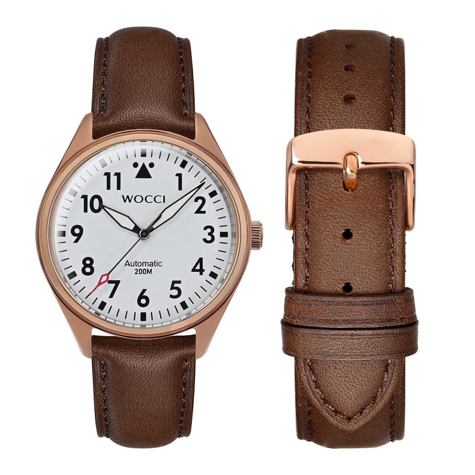 WOCCI Vintage Leather Watch Band 14 15 16 17 18 19 20 21 22 23 24mm Strap