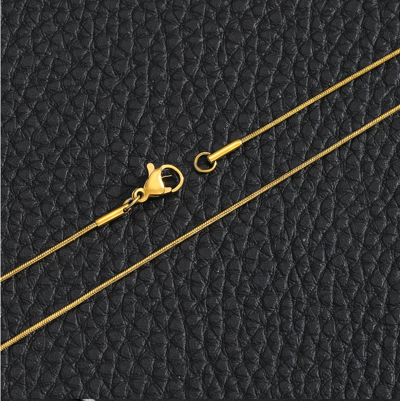 Stainless Steel Silver Gold Black Round Snake Chain Necklace Women Men 16-30”