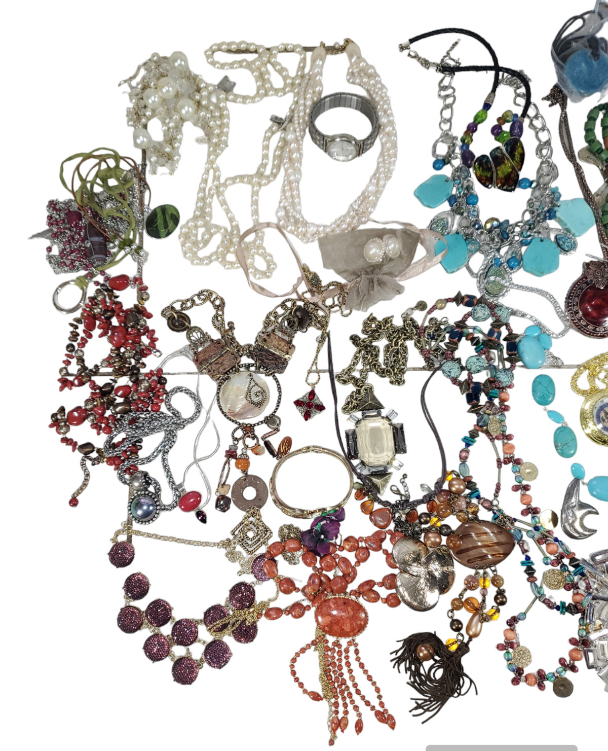 Treasure Hunt Lot of Jewelry Turquiose Gems and Costume Jewelry 6lbs.