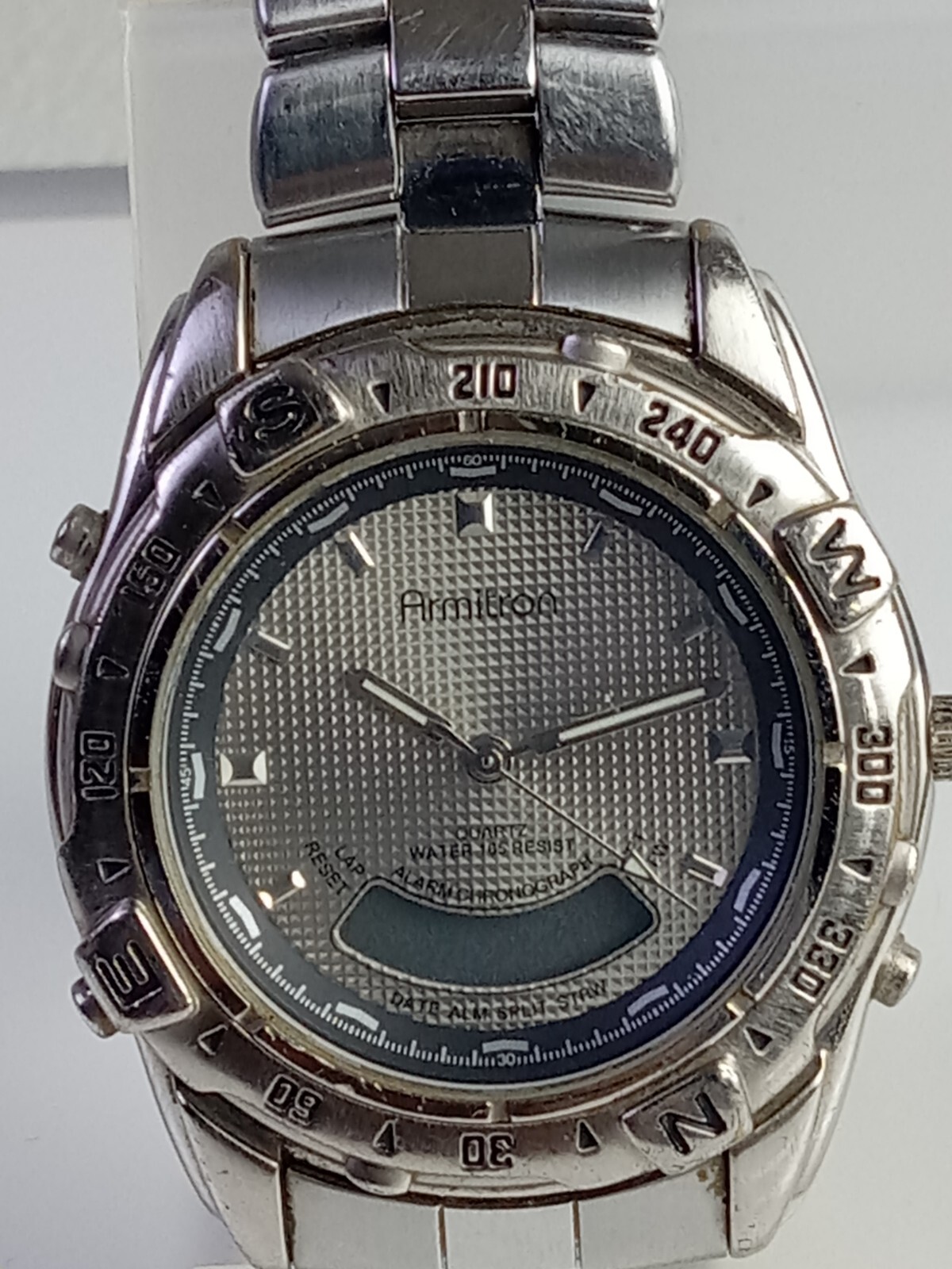 Armitron Men’s Blue Dial 42mm T205 Stianless Steel Watch Needs reset