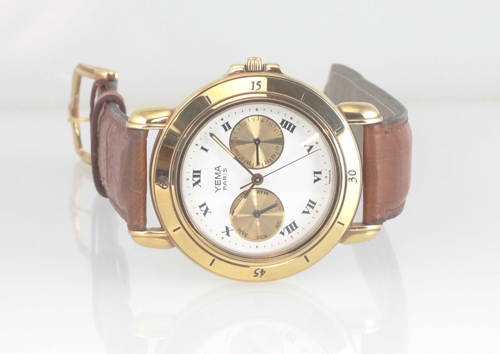 YEMA PARIS by Seiko N1ZW43 – DAY-DATE BY ZONE 5-HAND QUARTZ WATCH *NEW *RARE*