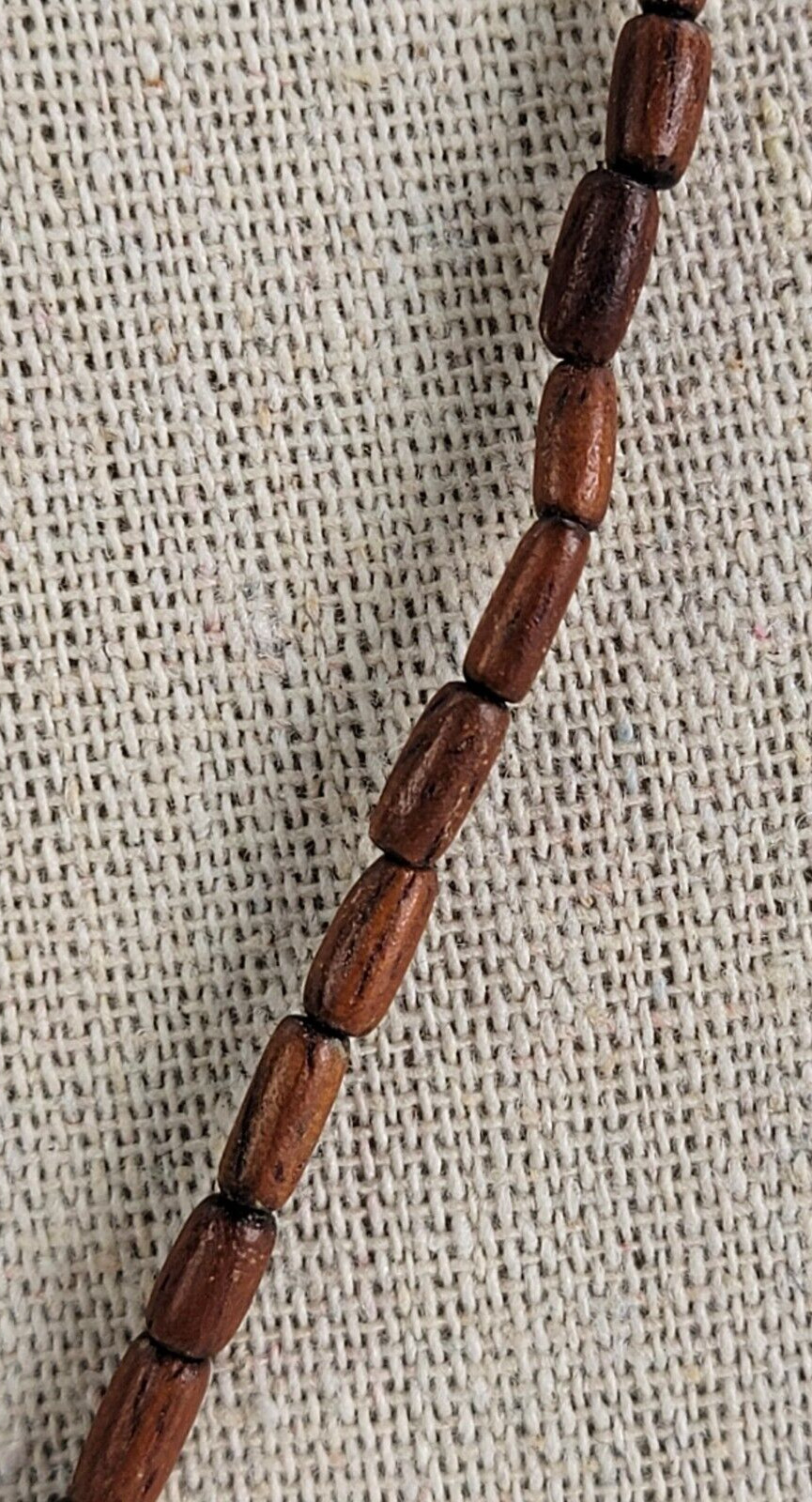 Vintage Hawaiian Ku’uipo Surfboard Pendant Wood Bead Necklace 18.5 In