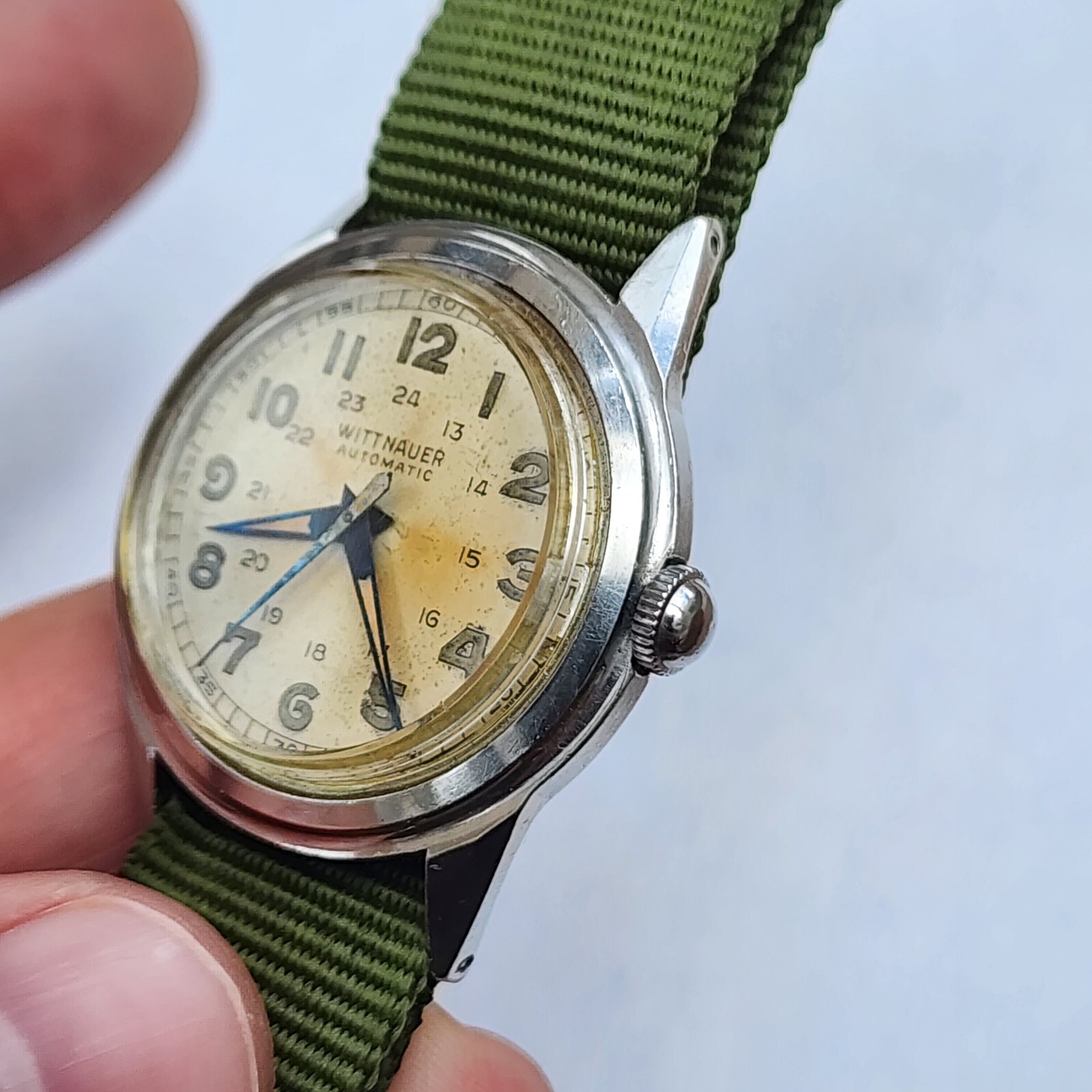 Vintage 1940’s Wittnauer Automatic Bumper WWII Military 33mm Men’s Watch