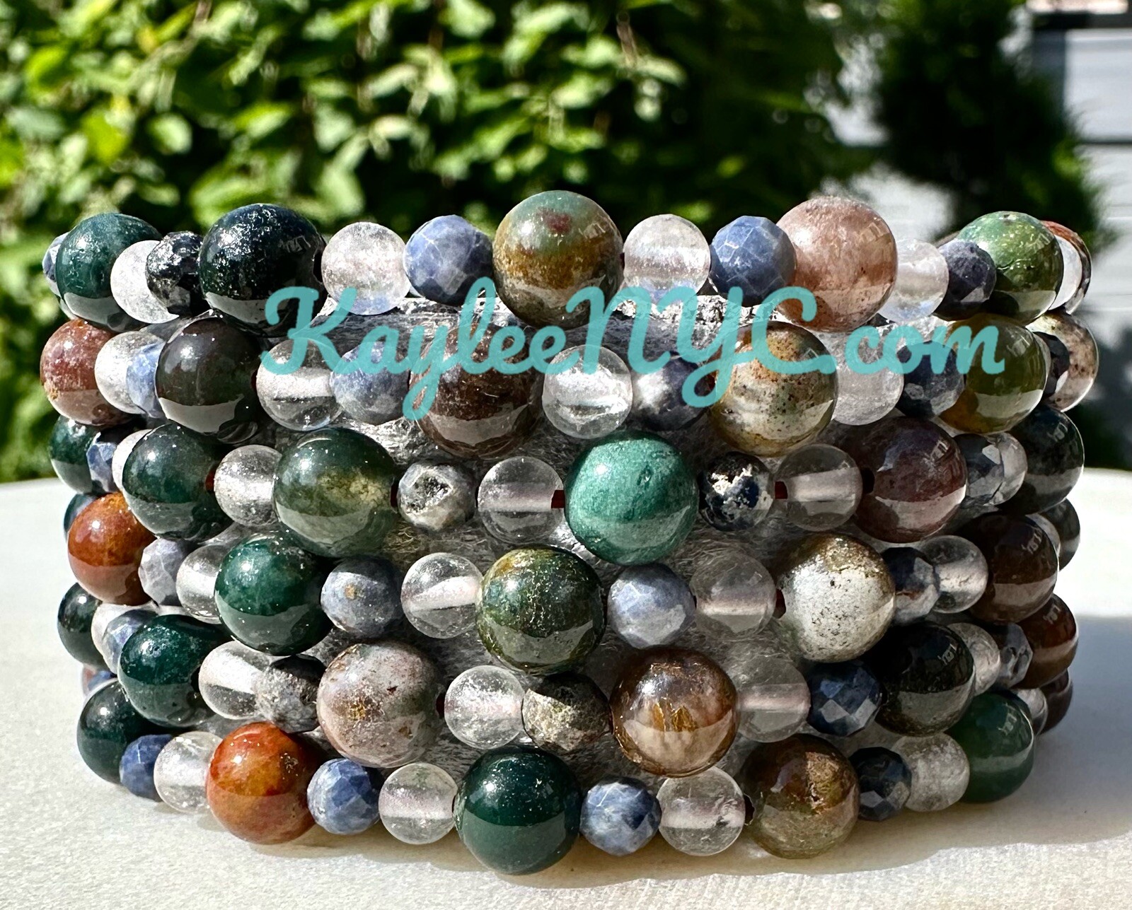 Wholesale Lot 6 Pcs Natural Crystal Taurus Zodiac Stretch Bracelet Healing