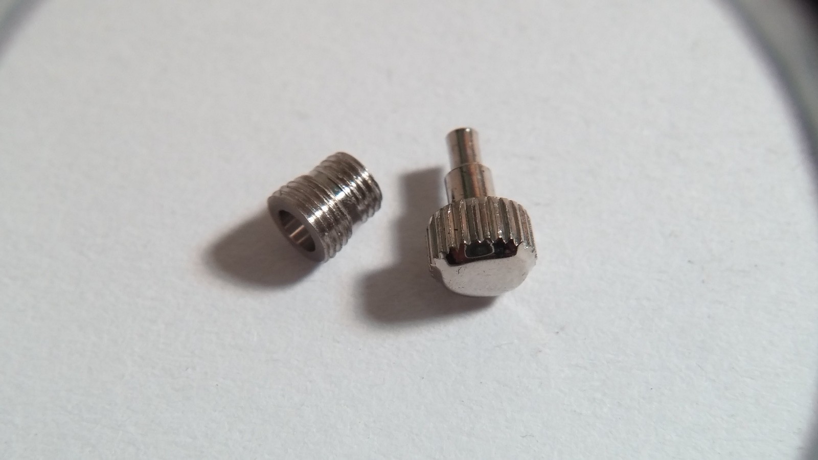 Unbranded waterproof screwdown Crown and Tube. Crown (approx 3.9mm-4mm) and full