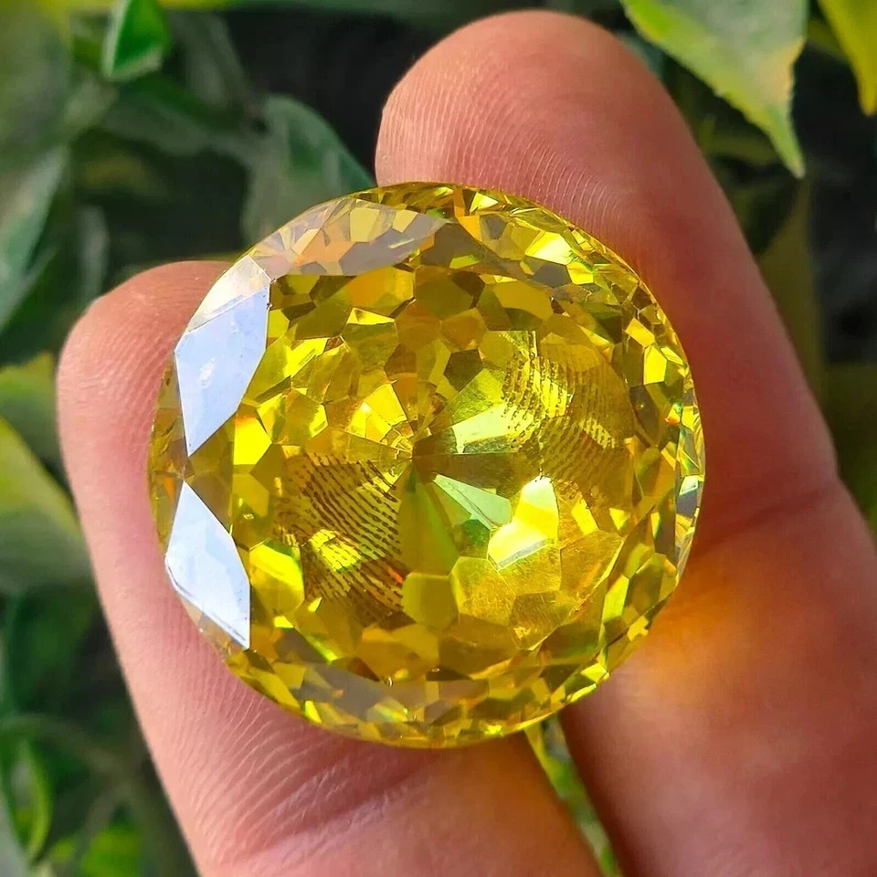 60 Ct Natural Yellow Zircon Round Cut Loose Certified Premium Quality Gemstone