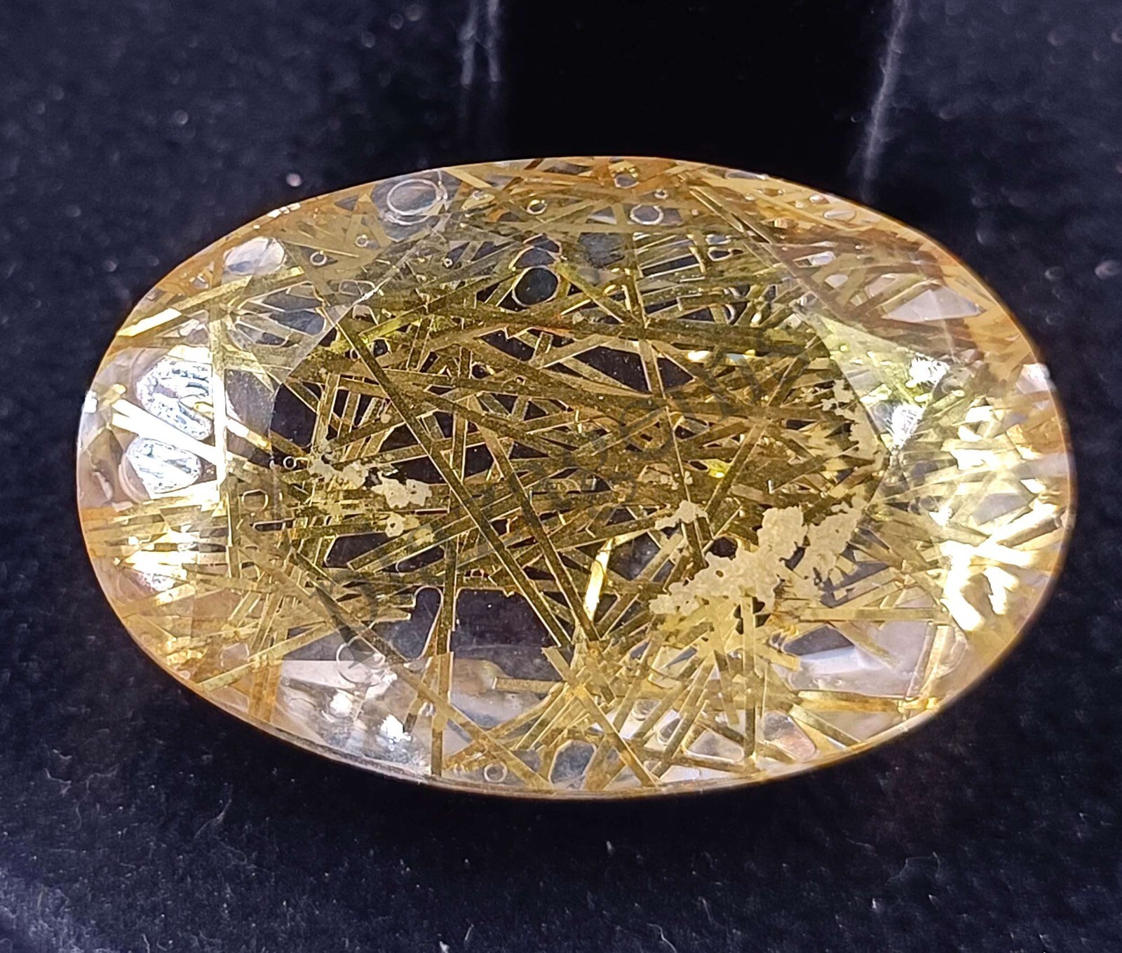 90.50 CT GOLDEN OVAL Rutilated Quartz Certified Transparent Loose Gems NW2