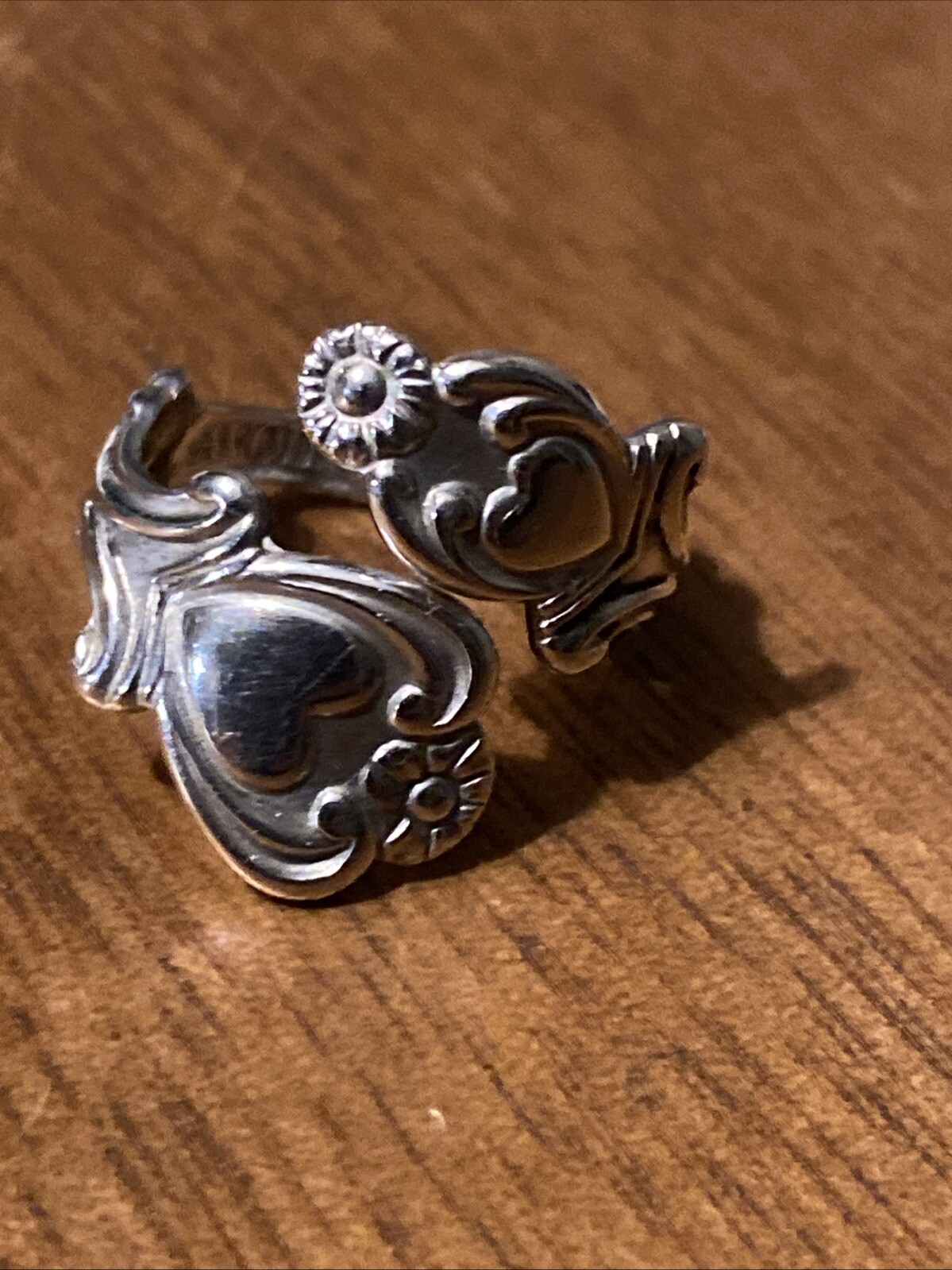 Avon Treasured Heart Sterling Silver Spoon Ring Valentine’s Wrap 925 Size Varies