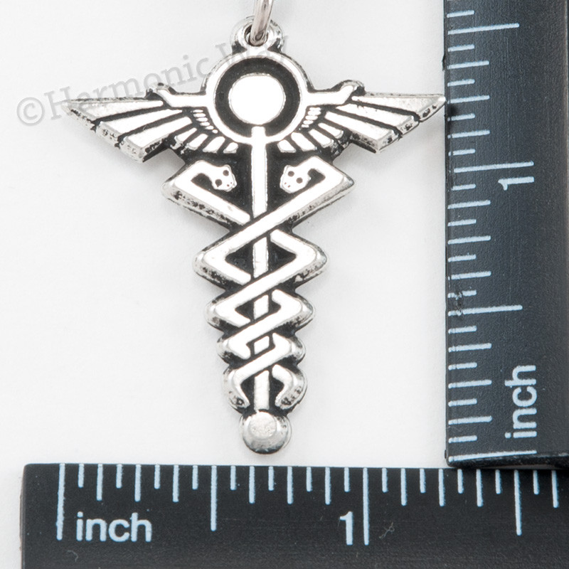 CADUCEUS Necklace Pendant medicine healing Healer’s pendant staff snake symbol