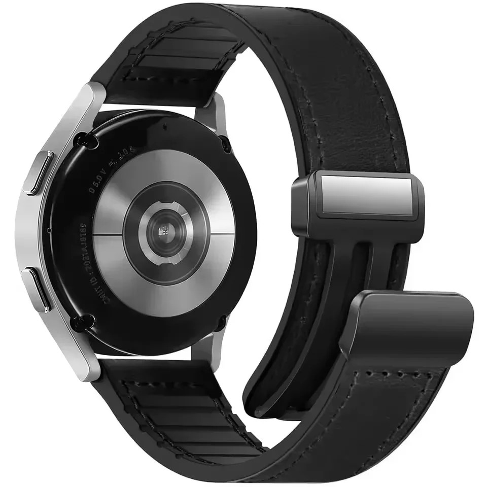 Leather Silicone For Garmin Forerunner 55 245 645 570 165 168 158 Magnetic Strap