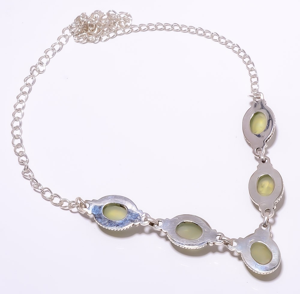 Tennis Prehnite 925 Sterling Silver Jewelry Handmade Necklace 17.99″ N1542-47