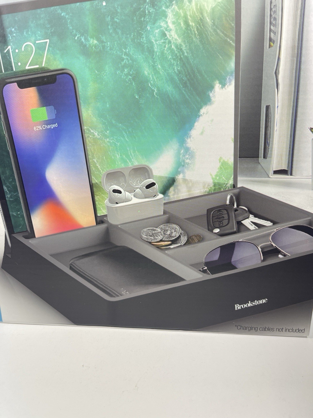 Brookstone Tech Dresser Valet Organizer Charging Station
