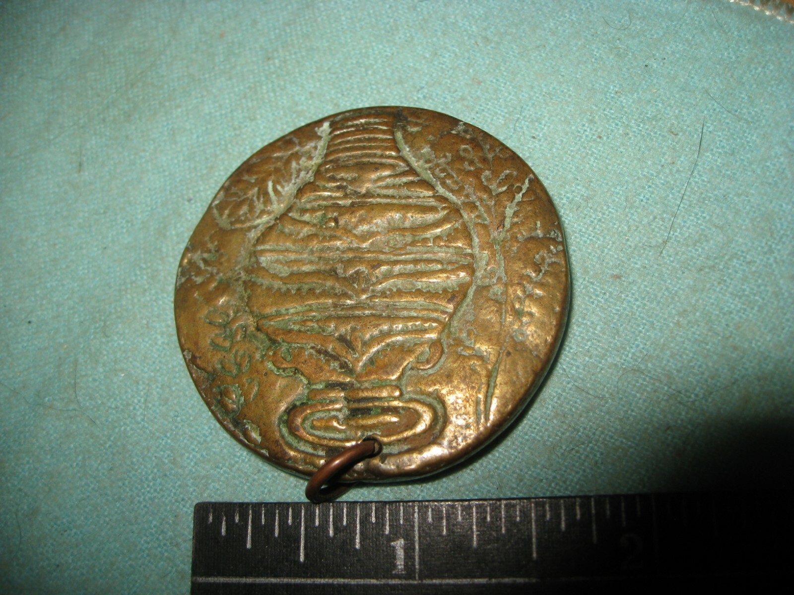 Comedy Tragedy Greek Play & Large Vase Bronze Medal Pendant