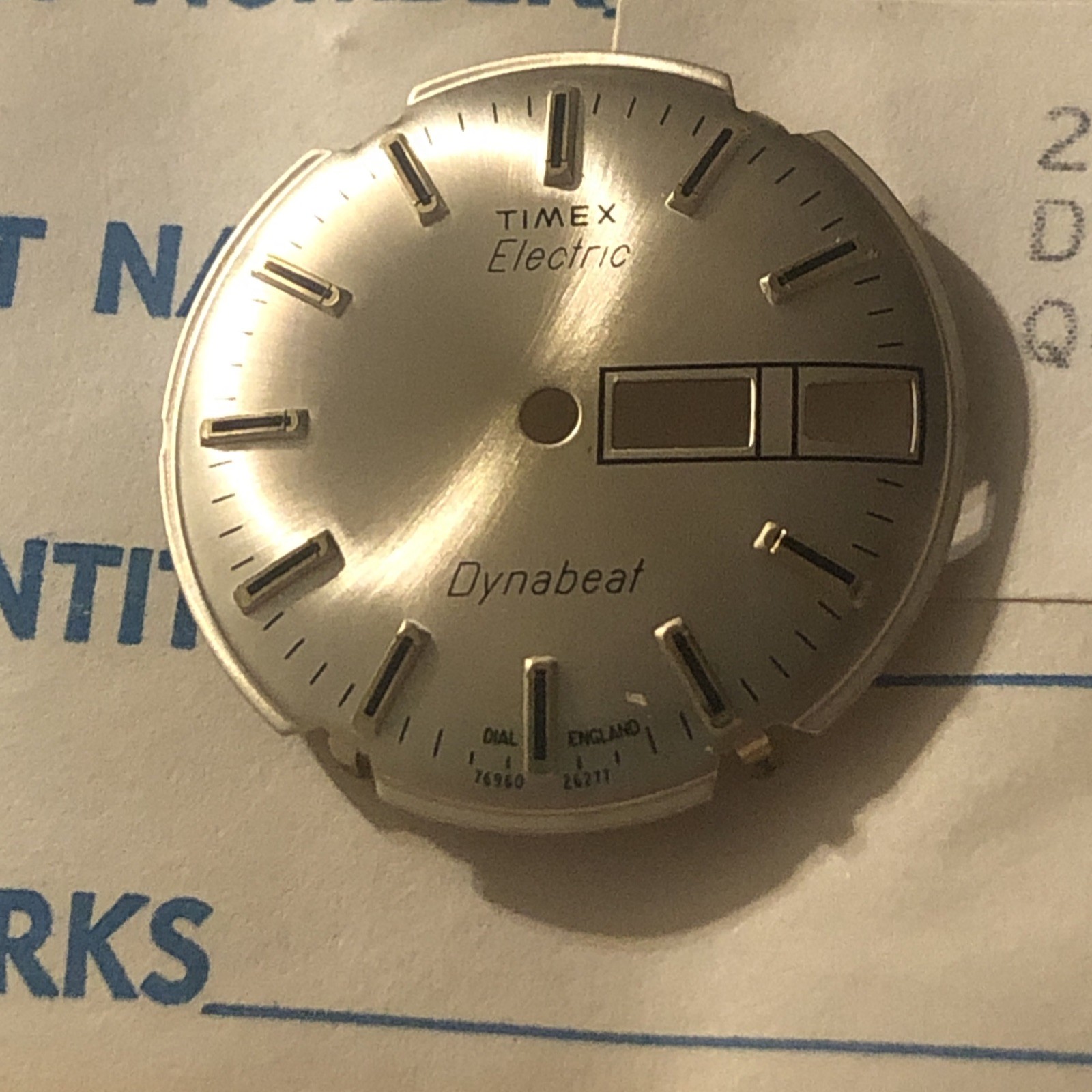 NOS Genuine Timex Electric Dynabeat Watch Dial 262-328106 In Original Envelope