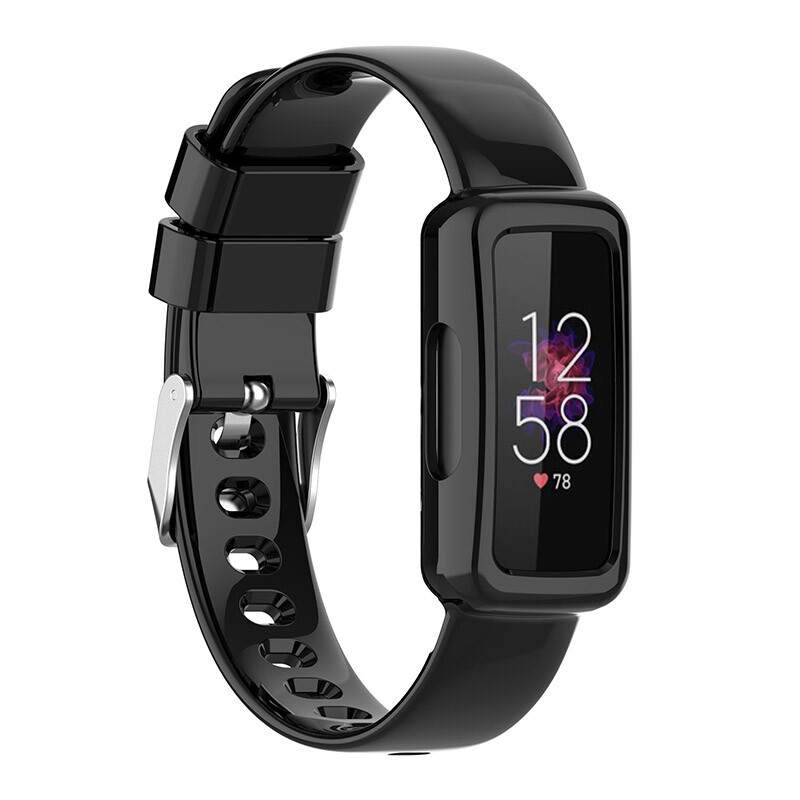 For Fitbit Inspire 3 Watch Band TPU Clear Sports Band Strap Bumper Case Protect