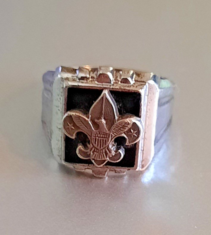 Vintage sterling silver Boy Scout Ring size 6.5