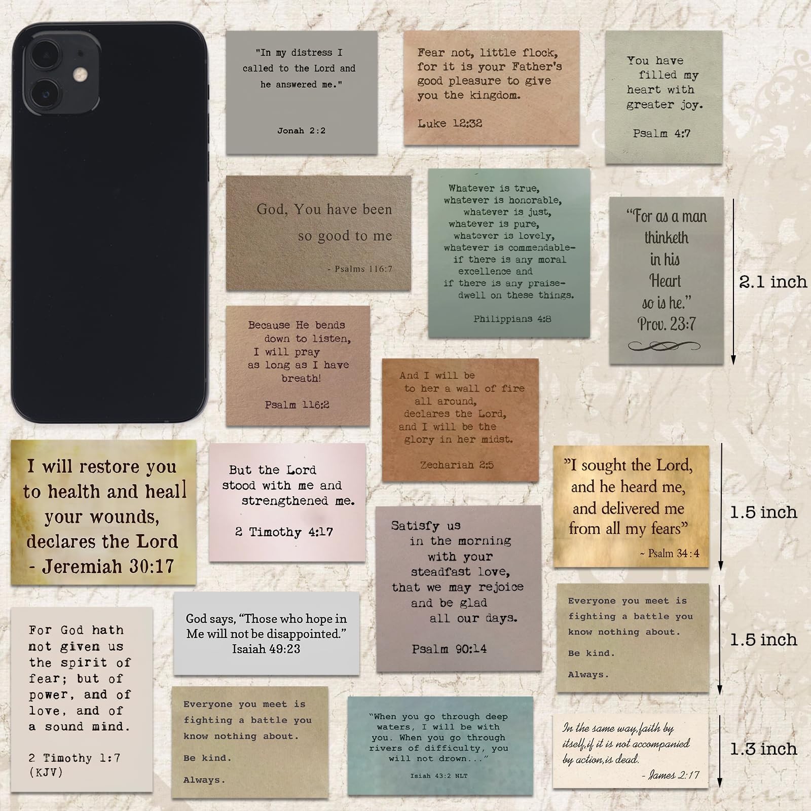 120 Pieces Retro Bible Verse Stickers (2 Pieces of Each), Inspirational Chris…