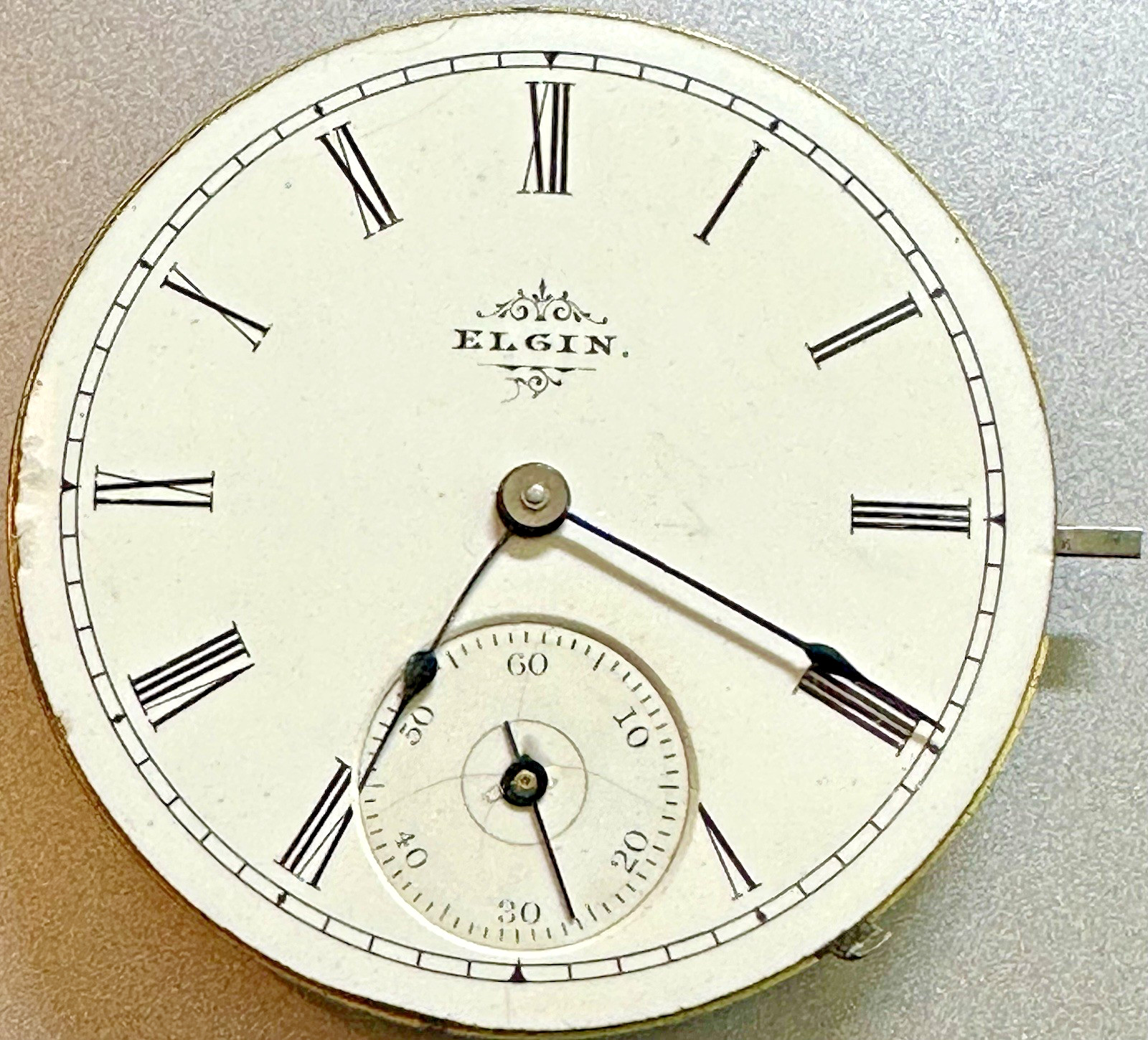 * 1889 ELGIN 6S Gr. 95 M. 1 7J HC LS POCKET WATCH MOVEMENT To Fix N60