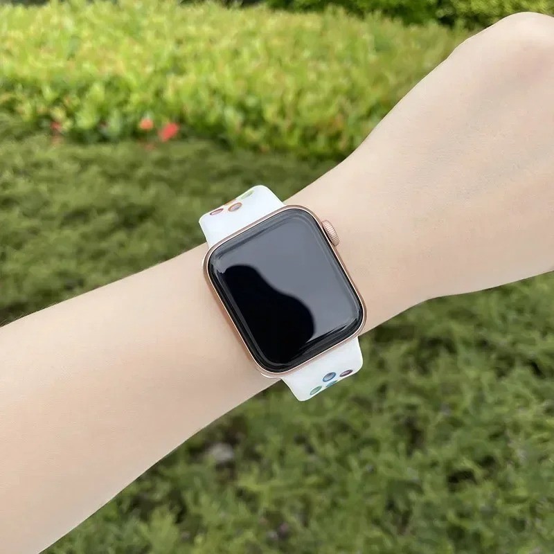 Silicone Sport Strap Band for Apple Watch Series 9 8 7 6 5 4 3 2 1 SE