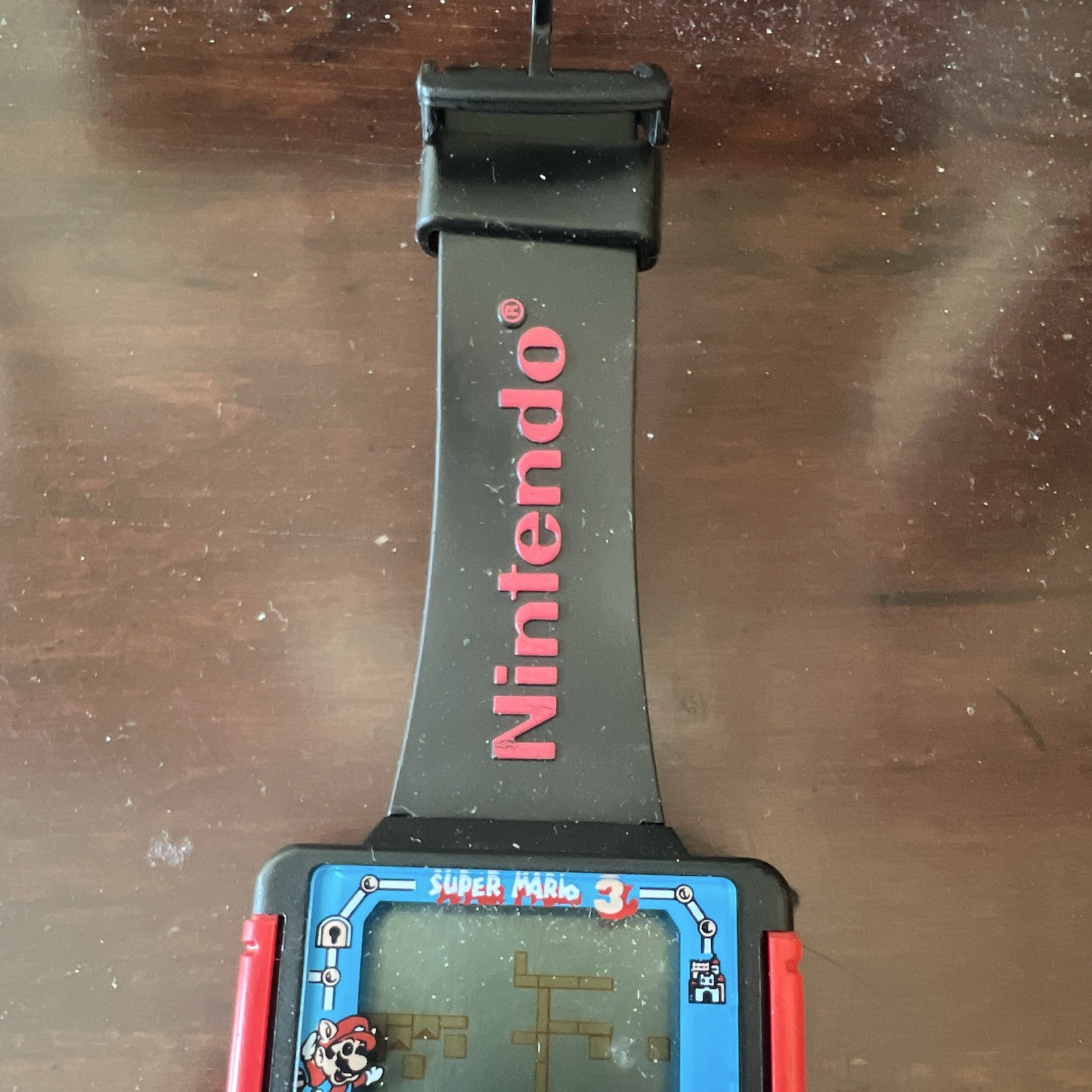 Nintendo Super Mario 3 Digital LCD Quartz Wristwatch Black Plastic Band 1990