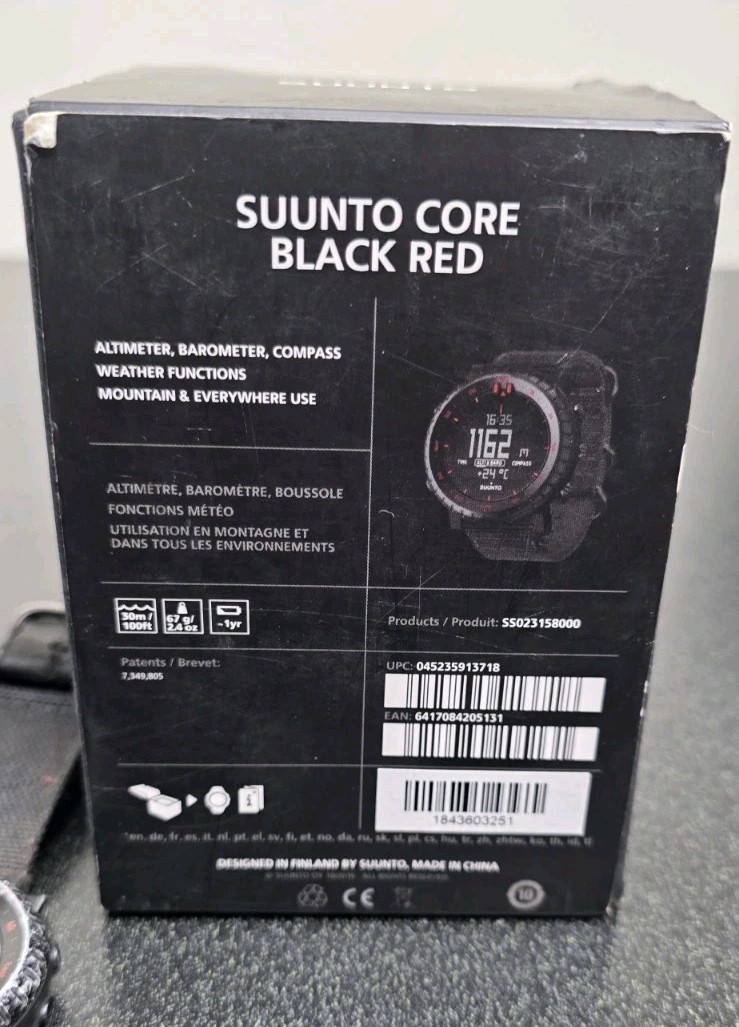 SUUNTO Watch Core Black Red Altimeter Barometer SS023158000 from Japan *flaws