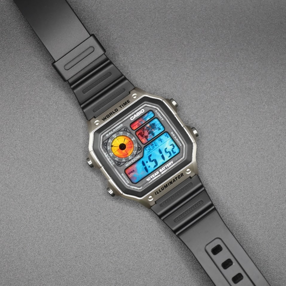 Ice & Fire | CASIO AE-1200WHD Royale | World Time Watch| Mod 🧊🔥