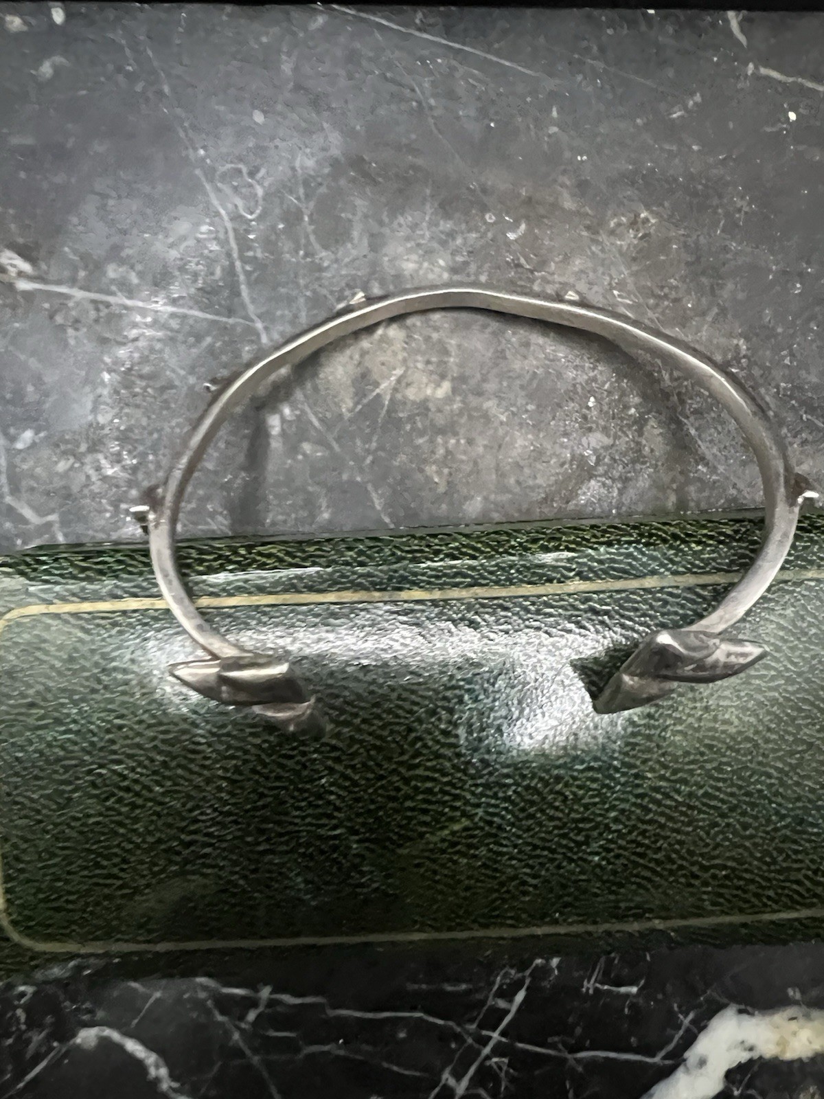 Vintage Modernist Sterling Silver Artisan Studio Abstract Cuff Bracelet 925 11g