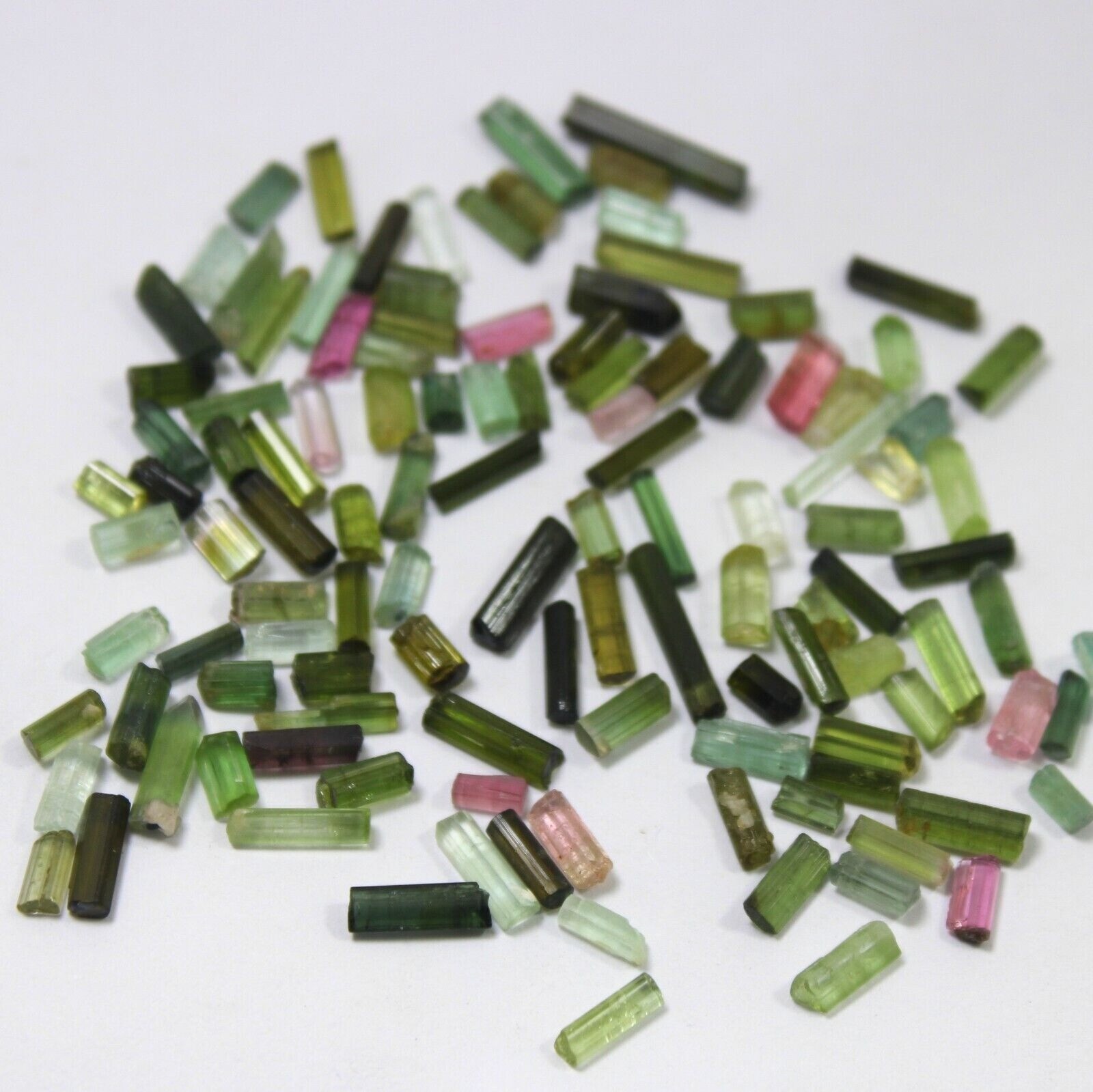 250 Ct+ Natural Bi-Color/Multicolor Tourmaline Pencil Rough Lot Loose Gemstone
