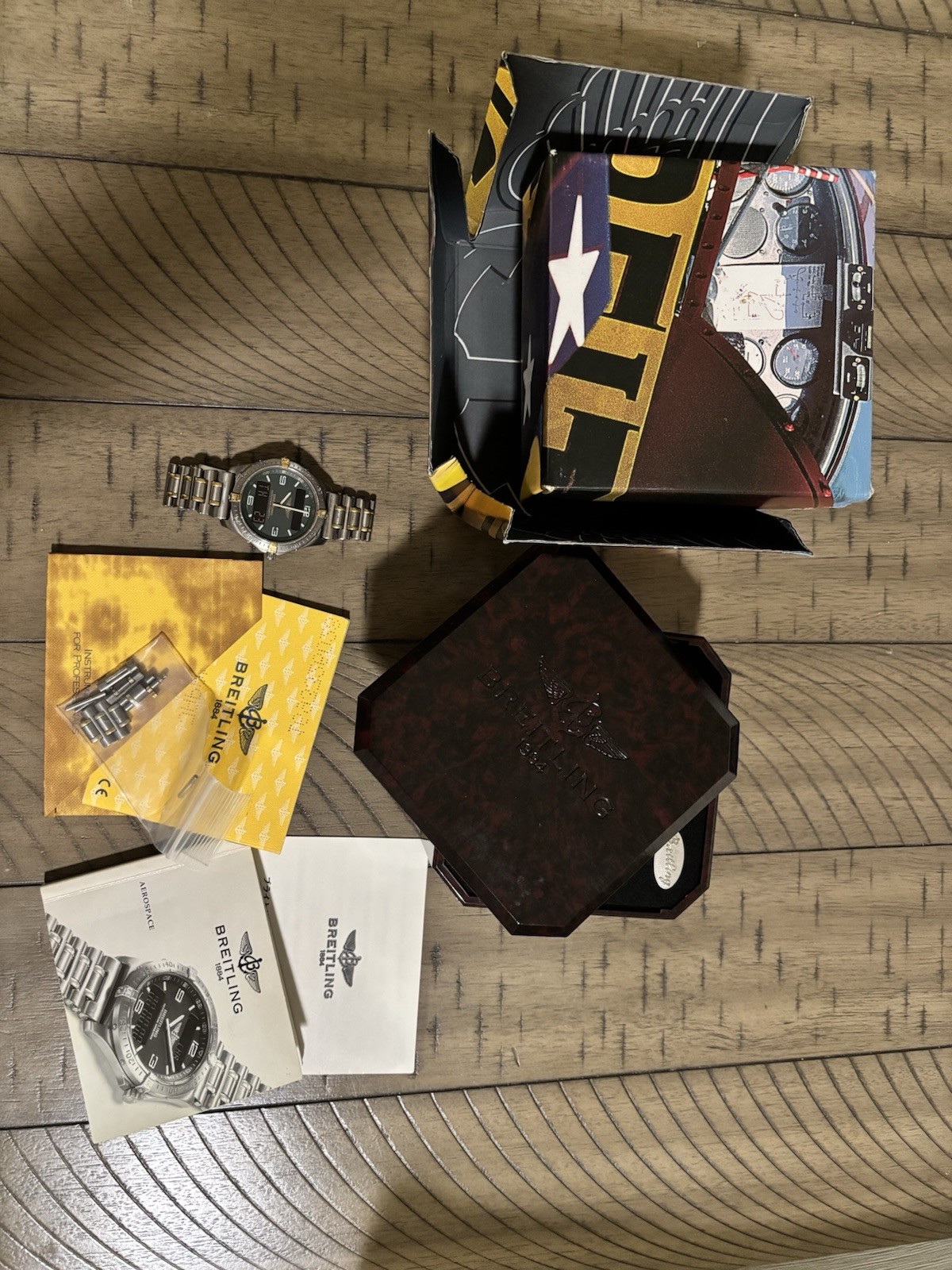 Breitling Aerospace Quartz Analog/Digital Two-Tone 40mm 100m Box Papers