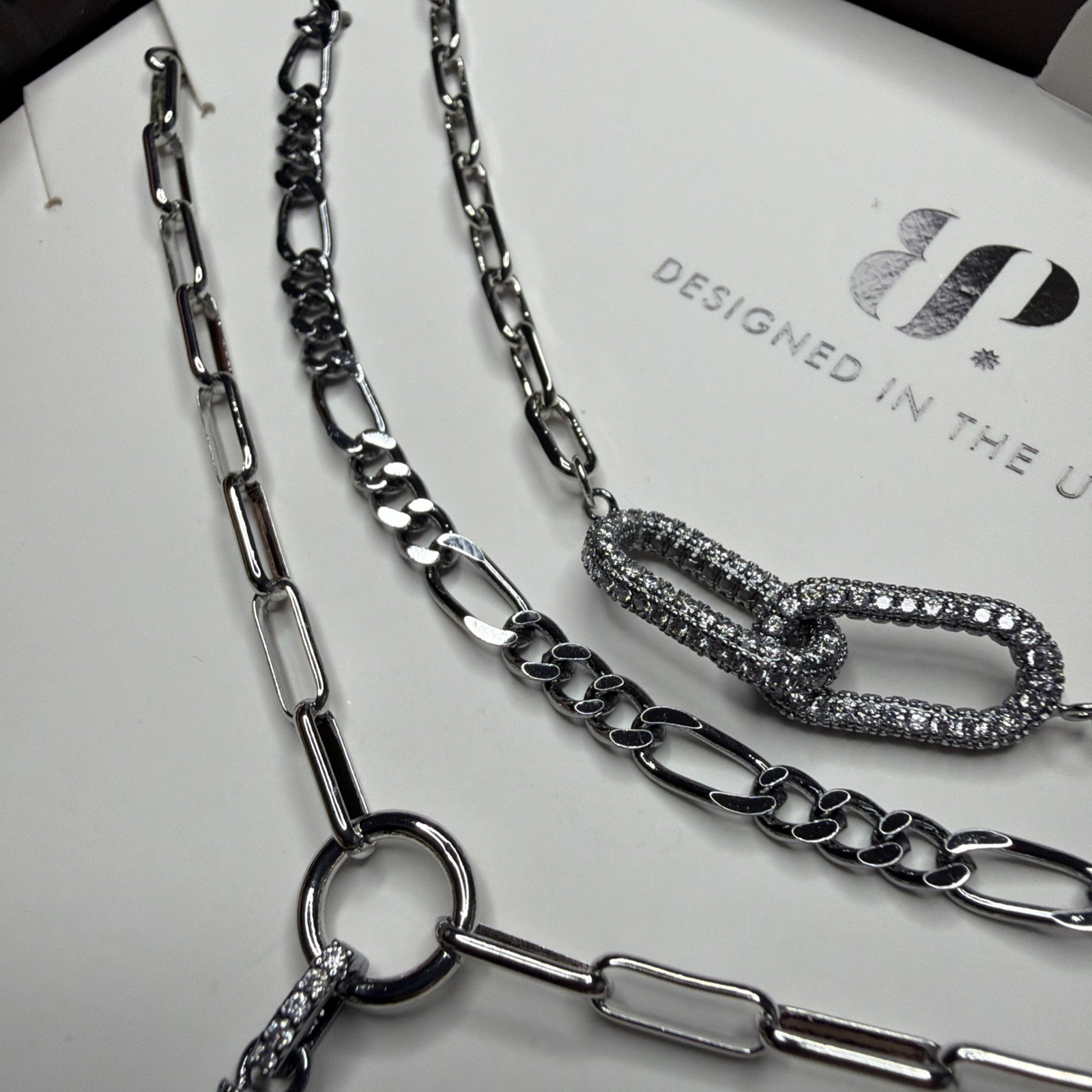 BP Luxe Layers Necklace Empower All Around You RBP6728 Silver&Hematite Plating