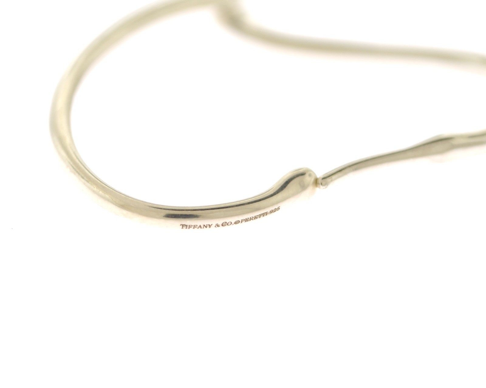 Tiffany & Co. Elsa Peretti Sterling Silver 925 37mm Open Heart Hoop Earrings