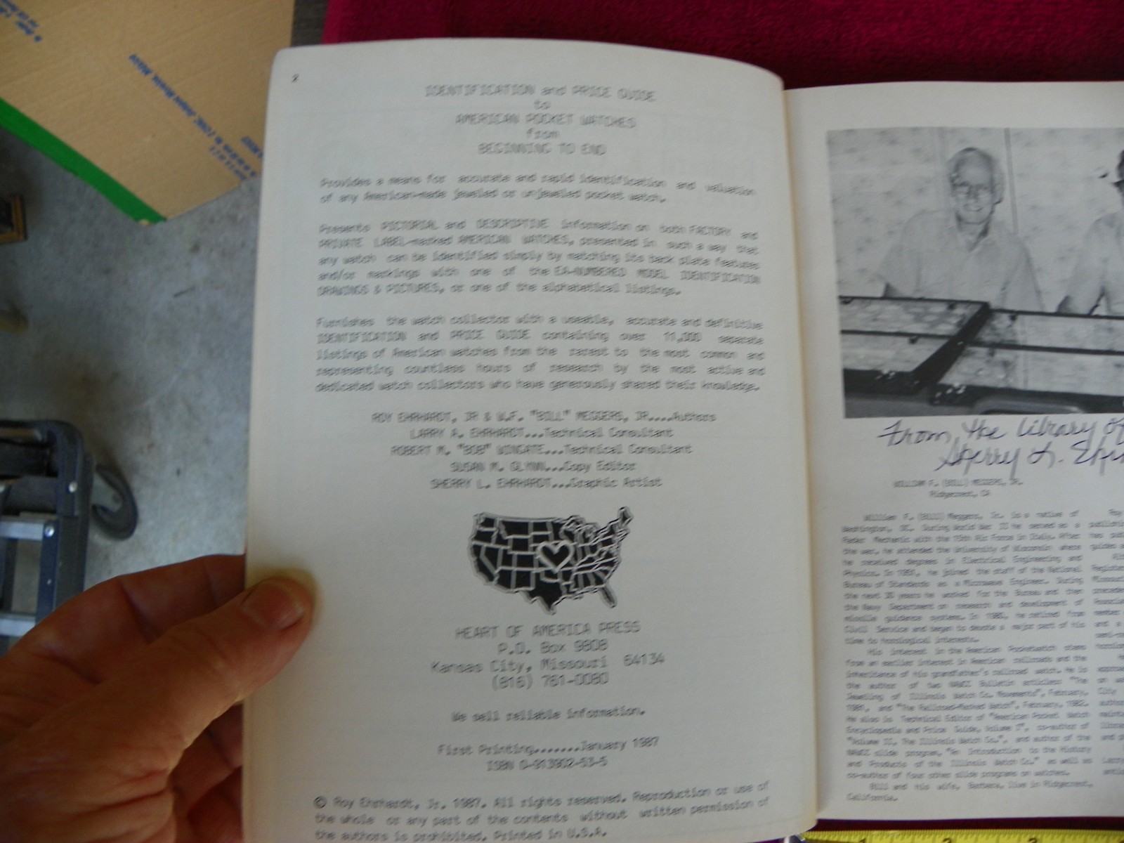 Signed American Pocket Watches Identification Price Guide Roy Ehrhardt Library