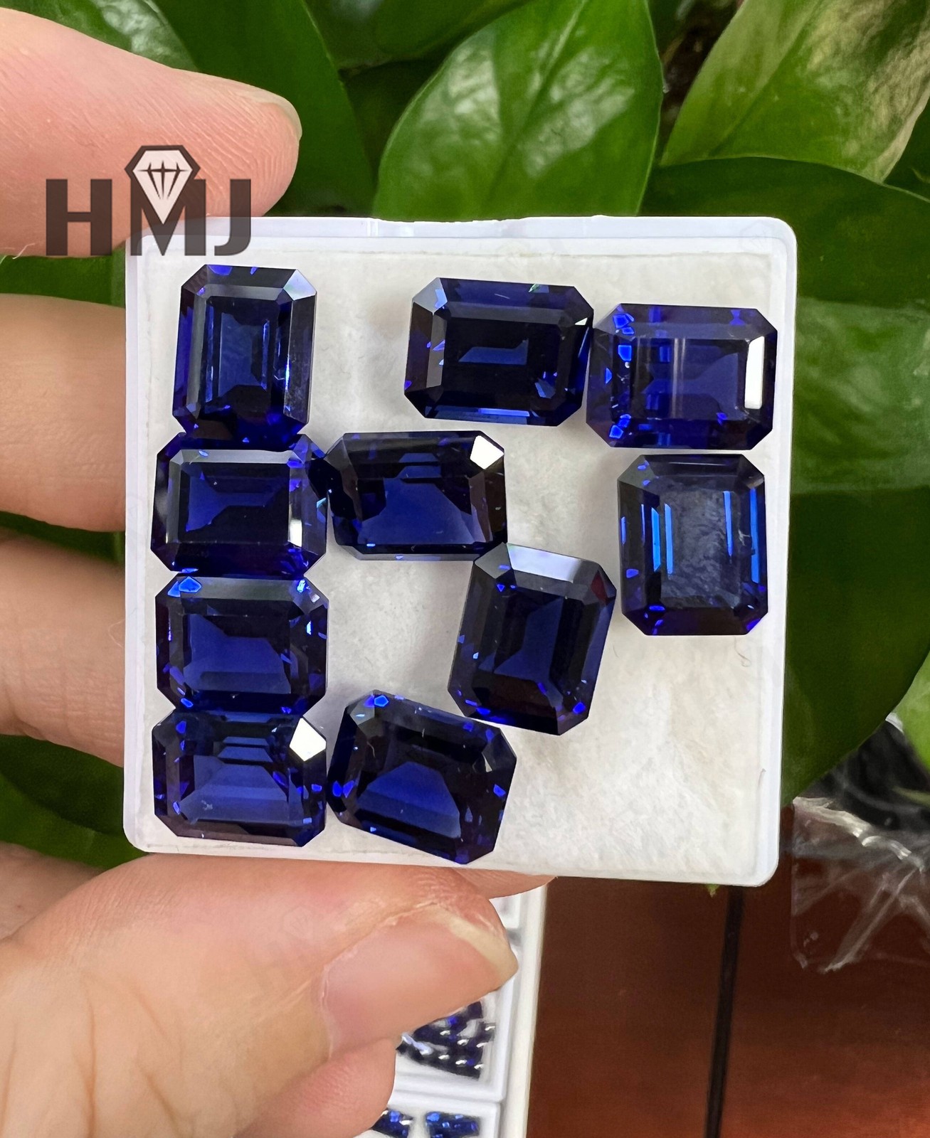 Emerald Shape Lab Created Royal Blue Sapphire Stones AGL Jewelry Loose Gemstones
