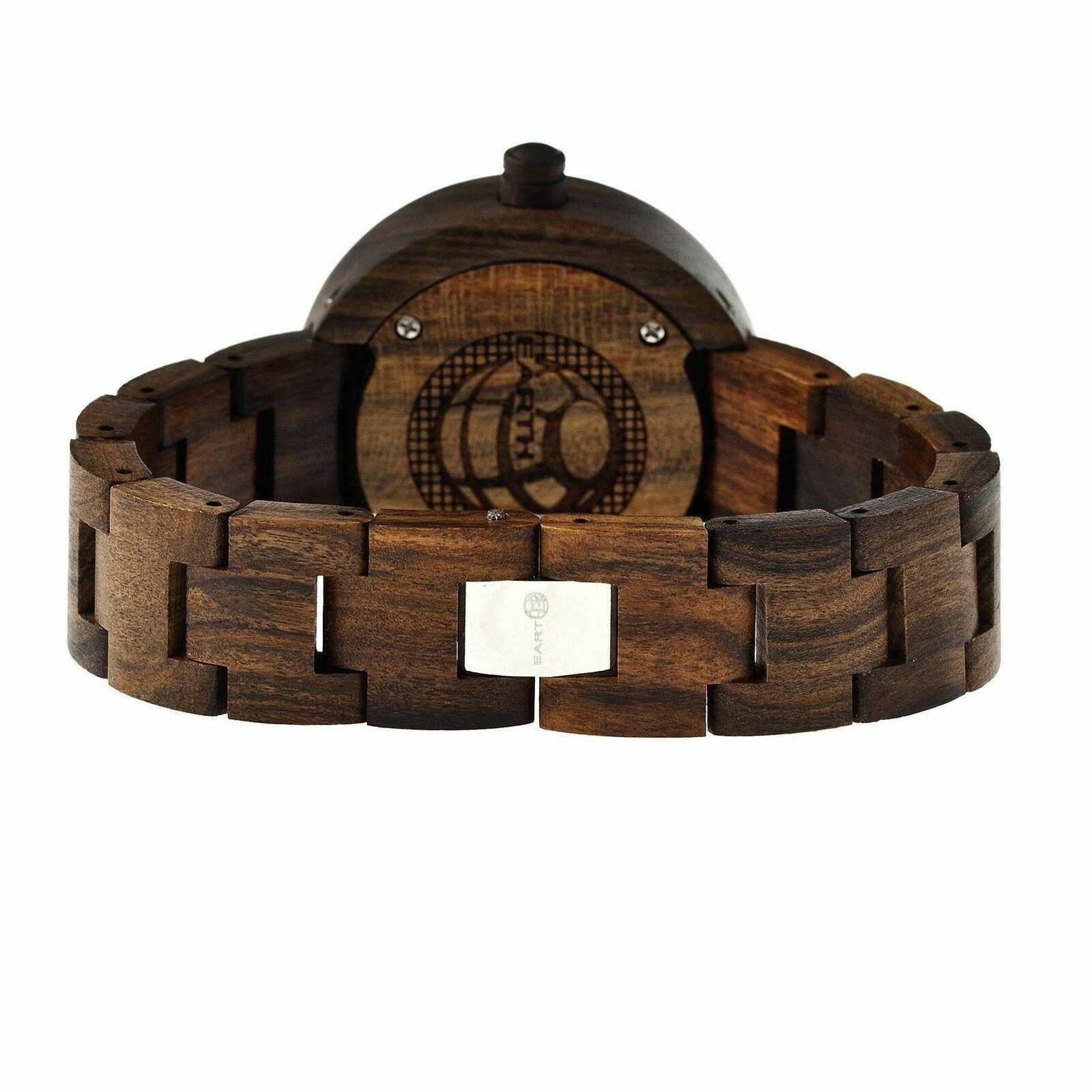 NEW Earth EW2506 Unisex Eco-Friendly Multi-Color Dial Dark Brown Wood Root Watch